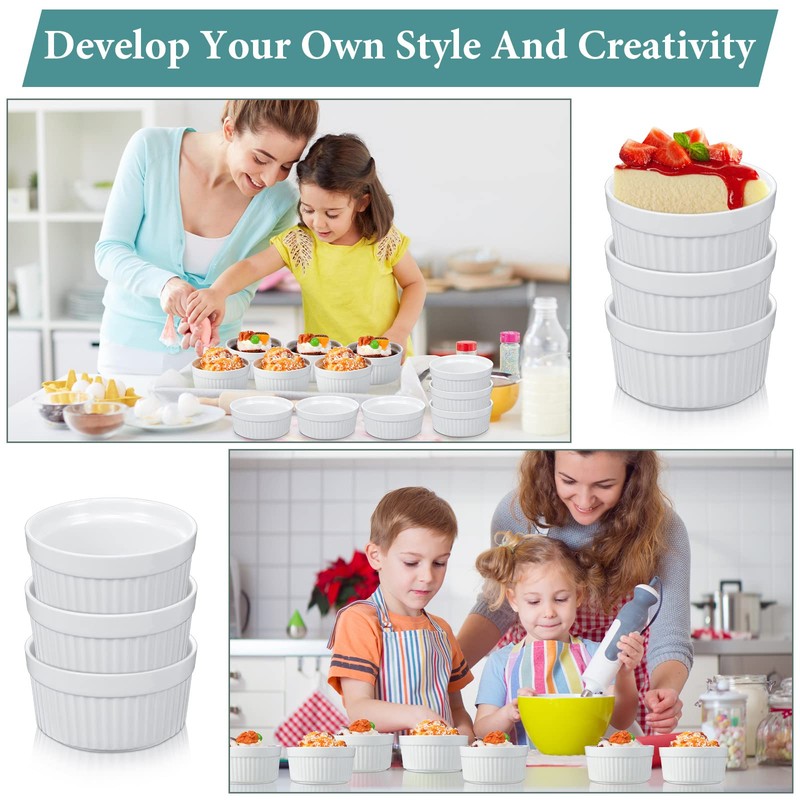 Xinnun 24 Pcs 4 oz Ramekins Creme Brulee Dishes Oven