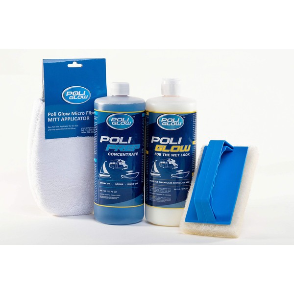 Poli Glow Basic Kit — Complete Fiberglass Restorer. For Boats and RVs and More. Everything Needed for a 32-Foot Boat or a 34-Foot RV.