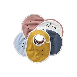 VERTBAUDET Pack of 5 Baby Bibs with Animal Motifs Multicoloured / Animals One Size