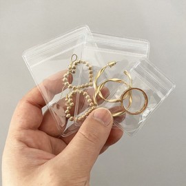 200 Pieces Jewelry Bags, PVC Accessories, Bags, Zipper, Transparent, Packing, Vinyl, Tarnish Resistant, Clear, Zippered Bags, Sealable, Antioxidant, Zipper Included, Pack of 200, 3 Sizes (4x6+5x7+6x8)cm)