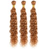 HeioWuio Honey Blonde Human Hair Bundles Deep Wave Hair Extensions