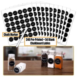SWOMMOLY 30 Glass Spice Jars 4oz/Square Spice Bottles with 703 Spice Labels, Empty Spice Containers with Pour/sift Shaker Lid, Airtight Cap, Chalk Marker and Funnel Complete Set