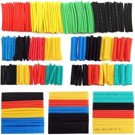 Y Yakunitatsu Heat Shrink Tubing Insulation Tube, Waterproof, High Flame Retardant, Shrink Tubing, Black, Φ0.04-0.5 inches (1-13 mm) (Set of 328 Pieces)