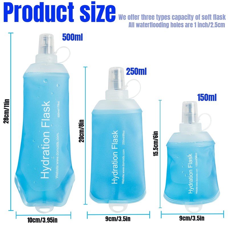 GYGYL 250 ml Soft Flask Running Water Bottles, TPU Collapsible
