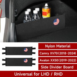 2PCS Rear Trunk Organizer Side Divider Board Compatible with Toyota Camry XV70 2018 2019 2020 2021 2022 2023 2024 / Avalon XX50 2019 2020 2021 2022 Accessories