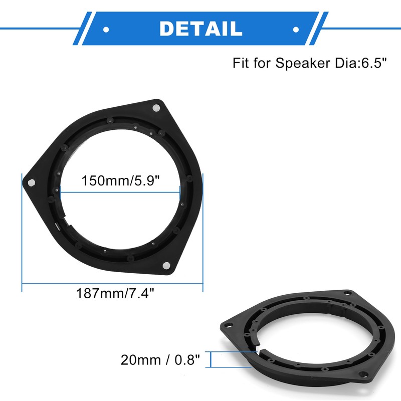 X AUTOHAUX 2 Set Speaker Spacer Ring Tweeter Speaker Spacer