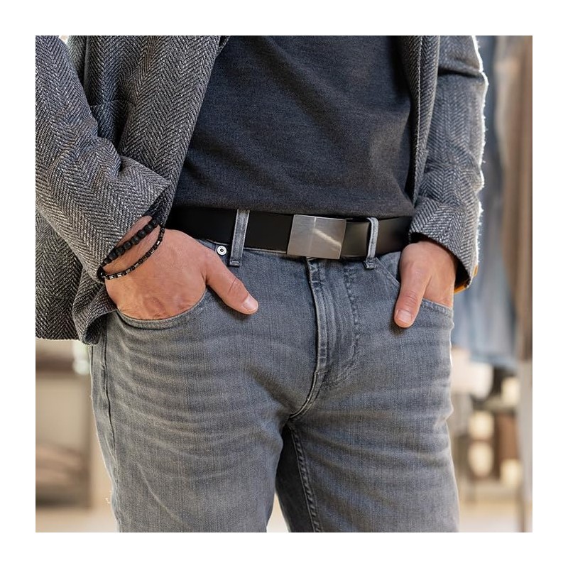 Riemen & Co DTCH.FIT Virgil Leather Belt with Automatic Plate