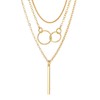 QINHE 3 Layer Snake Chain Necklace for Women - Stackable