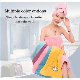 AGKXHDEC Microfiber Towel, Hair Turbans for Wet Hair, Drying Hair Wrap for Women(The Color of The Picture is for Reference only) (Light Green with Polar Bear)