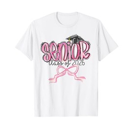 Senior Class of 2026 Coquette Pink Bow Graduation 2026 T-Shirt