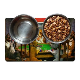 RNK Shops Dogs Playing Poker by C.M.Coolidge Dog Food Mat - Small