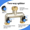 2-Way Tap Distributor Brass Water Distributor for 2 Tap Adapters,