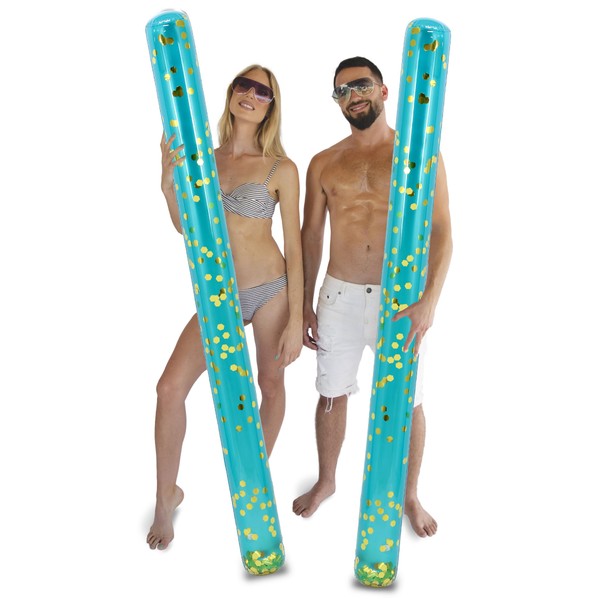 POZA 2 Pack Jumbo Inflatable Pool Noodle Floats - 74-inch