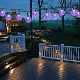 Lezonic Solar String Lights, 12M/39Ft 100LED Solar Fairy Lights, 8 Modes Solar Garden Lights Waterproof for Indoor/Outdoor Home Garden Patio Yard Porch Wedding Party Decorations (Purple)