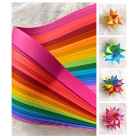 3/8" Rainbow Paper Strips for German, Froebel, Moravian Stars & Weaving (100 strips)