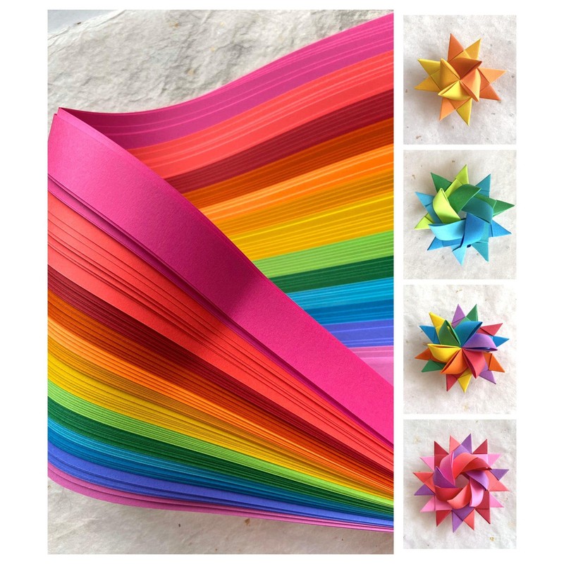 3/8" Rainbow Paper Strips for German, Froebel, Moravian Stars &