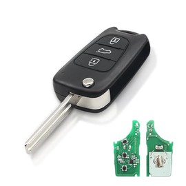AULESSE 3 Button Remote Key 433 MHz ID46 Chip Folding Car Key Case Compatible with HYu-Ndai i10 i20 i30 i35 iX20 iX35 Kia Ceed Soul Sportage Venga Remote Control Housing