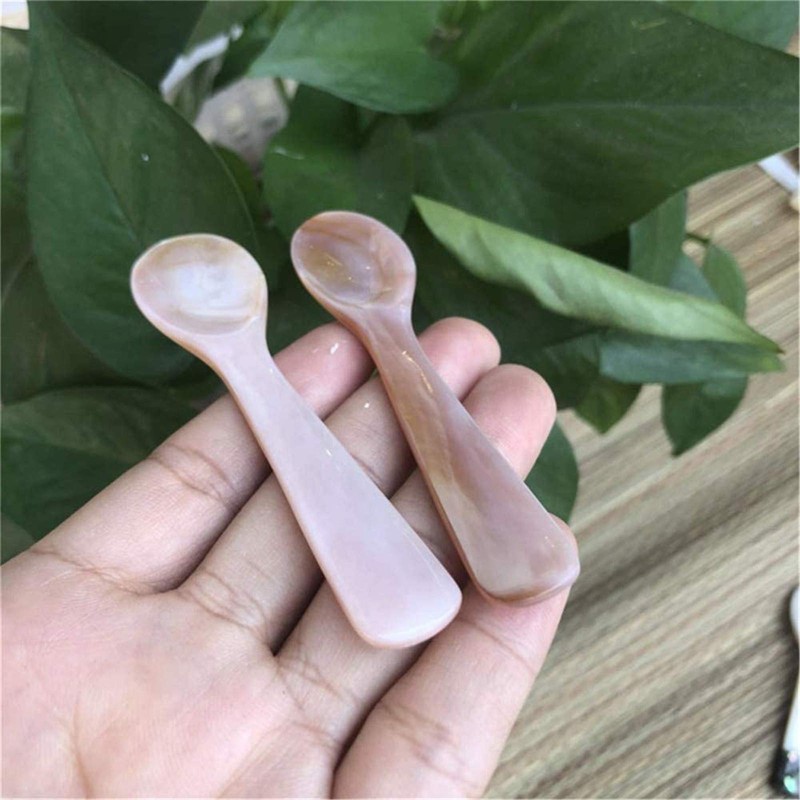 Pack of 2 Handmade Caviar Spoons Nut of Perle MOP