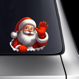 Dreothy Christmas Decor Santa Claus Car Stickers,Waterproof Funny Santa Claus Vinyl Stickers for Car Decals Truck Motorcycle Laptop SUV Window Laptop Bumper Stickers (Style 4)