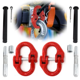 2-Pack 1/2" Hammerlock Coupling Links 12000 lbs, 2 Pins for Temporary and Permanent Assembly - Industrial G80 Chain Connection - Safety Chain Connector for Lifting, Towing, Chain Extending and Rigging