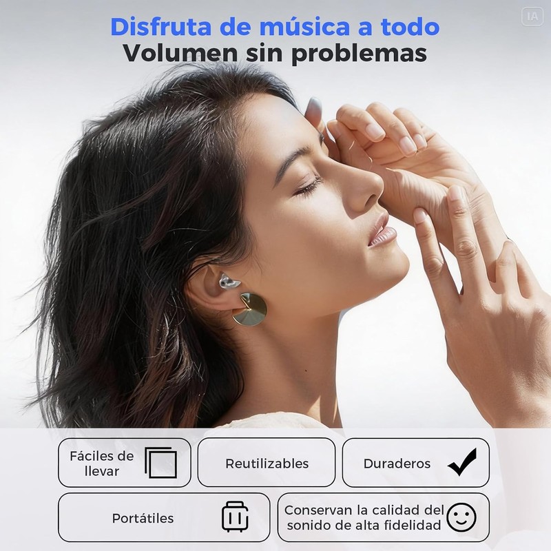 Tapones Auditivos para Músico, Protección Auditiva Certificada, SNR 26 dB