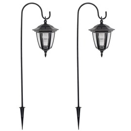 Maggift 34 Inch Hanging Solar Lights Dual Use Shepherd Hook Lights with 2 Shepherd Hooks Outdoor Solar Coach Lights, 2 Pack