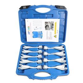9pc Common Rail Injection Fuel Line Socket Set 12 Point Injector Fuel Line Socket 1/2" Dr 12mm 14mm 16mm 17mm 18mm 19mm 21mm 22mm 24mm Removal Temperature Sensors Thermo Switches