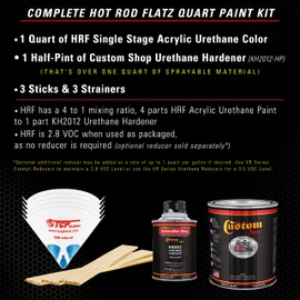 Custom Shop - Black Sparkle Metallic - Hot Rod Flatz Flat Matte Satin Urethane Auto Paint - Complete Quart Paint Kit - Professional Low Sheen Automotive, Car Truck Coating, 4:1 Mix Ratio