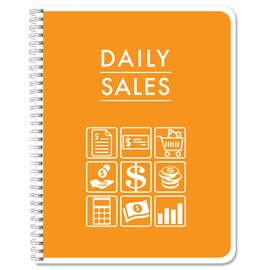 BookFactory Daily Sales Log Book/Notebook/Small Business Sales Log Book/Sales Summary Register - Wire-O, 100 Pages, 8.5" x 11" (Bus-100-7CW-PP-(DailySales)-BX)