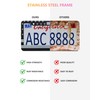 American Flag License Plate Frames - 2 Pack Black Stainless