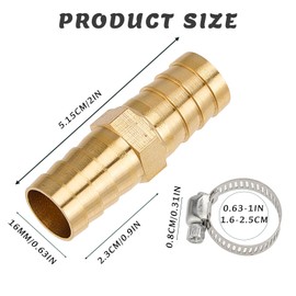 NICENEEDED 12 Pcs Hose Repair Connectors with Claps, Brass Garden Hose Repair Kit Fitting, Garden Hose Repair Connector