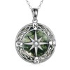 ONEFINITY Compass Necklace Sterling Silver Celtic Knot Moss Agate Necklace