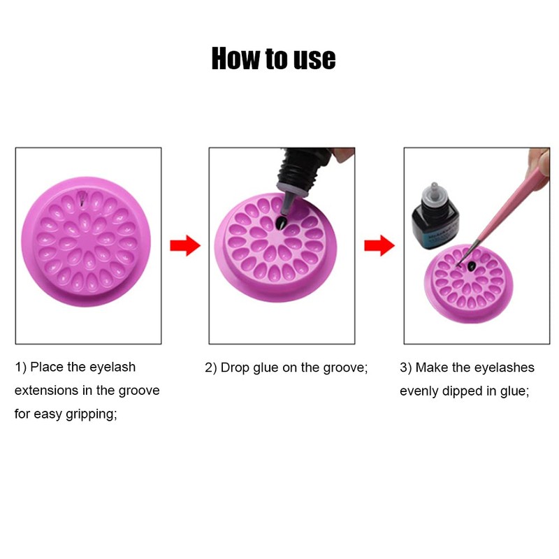 20 Pieces Eyelash Glue Holders Disposable Plastic Glue Palette Stand