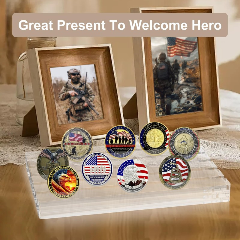 Boloyo Acrylic Challenge Coin Display Stand, Clear 6x4 inch 5