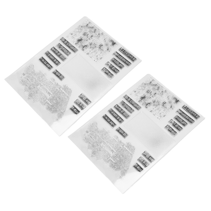 2Pcs Clear Stamp English Words Pattern Clear Safe Reusable TPR