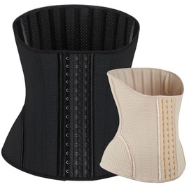 Latex Waist Trainer For Women - Black Underbust Corset Top - Waist Cincher Shapewear - Body Shaper (6XL, Black)