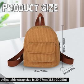 WisePoint Women's Fashion Backpacks, Cord Mini Backpack Purse Small Backpacks for Women and Girls, Stylish Women Backpack for Dating, Work, beige
