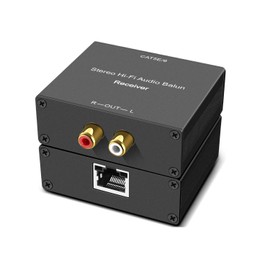 Stereo Hi-Fi Audio Balun, Analog Audio Extender, Stereo RCA to Stereo RCA Audio Over Cat5e/Cat 6 Extender