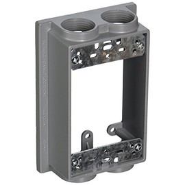 TayMac SE475S Weatherproof Box Extension, 1-Gang, (4) 3/4-Inch Outlets, Gray