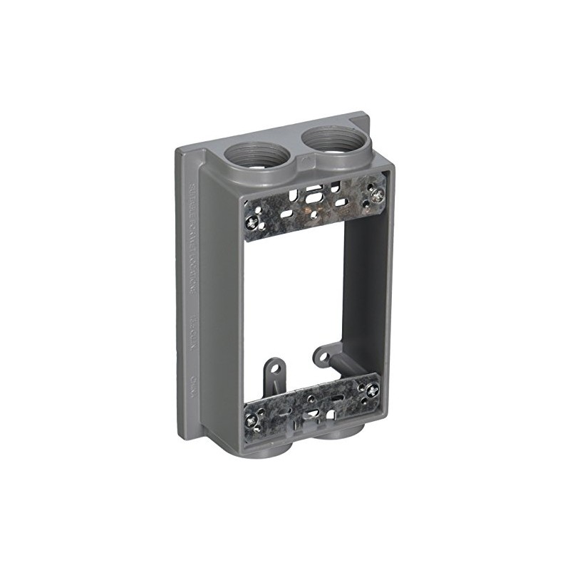 TayMac SE475S Weatherproof Box Extension, 1-Gang, (4) 3/4-Inch Outlets, Gray