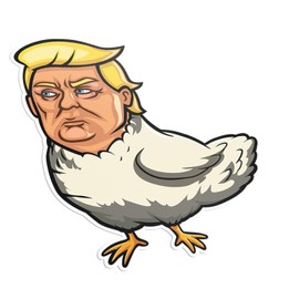 Mr. Chicken Sticker – Funny Political Vinyl Decal for Cars, Bumpers, Laptops, Windows, Cups – Durable UV Printed – 5 Inch Waterproof – Satirical Design – KCD5032