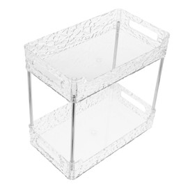 WOONEKY Bathroom Vanity Organizer Countertop 2-Tier Kitchen Spice Rack Countertop Bathroom Organizer Strong Space-Saving Design