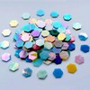 AONUOAO 100 pcs Hexagon Iridescence Stained Glass Pieces Mosaics for