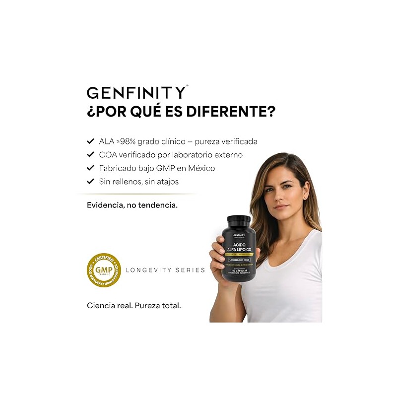 Ácido Alfa Lipoico Ala 200 Por Dosis 120 Cápsulas Pureza