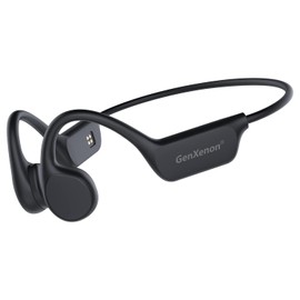 GenXenon Wireless Bone Conduction Headphones，Bluetooth 5.3 Open Ear Technology, Waterproof IPX8, Built-in Mic & 32G MP3. Ideal for Running and Swimming (Black11)
