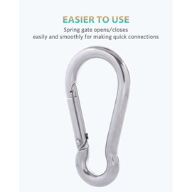SEPWIK Carabiner Clips, 316 Stainless Steel Carabiner Clip, Heavy Duty Carabiner Hooks, Keychain Carabiners, Multi-Purpose Spring Snap Hook for Dog Leash, Outdoor Camping, Swing, Hammock