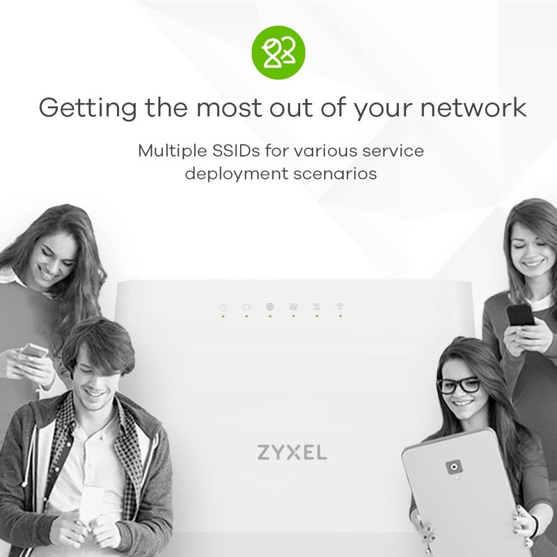 ZYXEL - INTERNET ACCESS DX3301-T0-EU02V1F WIFI 6 AX1800 VDSL2 5-PORT