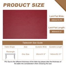 sourcing map Fitted Tablecloth with Elastic Edge, PU Stretch Rectangle Table Cloth Waterproof Stretchable Tables Cover for 32 x 55 Inch Table Indoor & Outdoor Restaurant Party, Dark Red