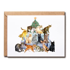 We Wish You A Meowy Christmas Card - Happy Christmas Holiday - Christmas Card - Meowy Card - Happy Holidays - Animal Cat Lovers Card