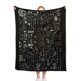 Science Formulas Chalkboard Math Physics Equation Blanket Flannel Throw Lightweight Super Soft Cozy Blankets for Couch Bed Sofa Chair, Gift for Birthday Thanksgiving Christmas 50"x40" for Kids
